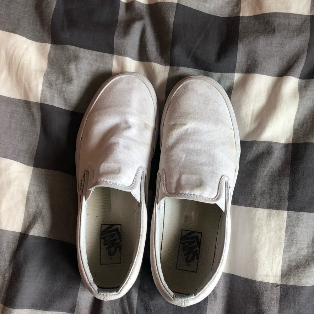 White Vans Slip Ons